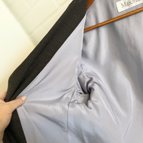 MaxMara Women’s Blazer Wool Polka dot 2 buttons Lined Black White Sz M - Picture 10 of 15